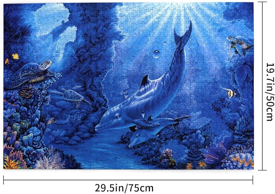 Amazon | 水中の世界 鯨 鮫 人気ジグソーパズル1000ピース木製