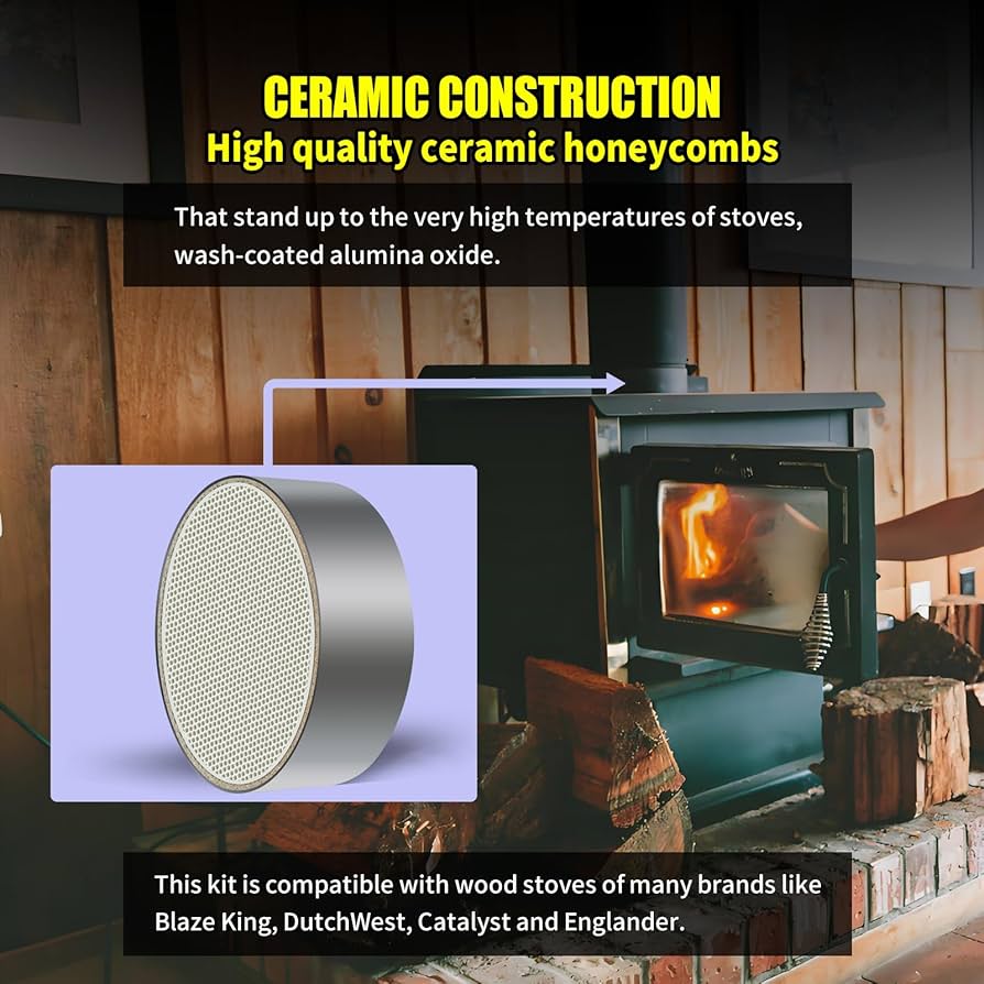 Amazon.co.jp: Ytpoools Hearth 薪ストーブ 触媒燃焼器、14.8 cm x 5.1