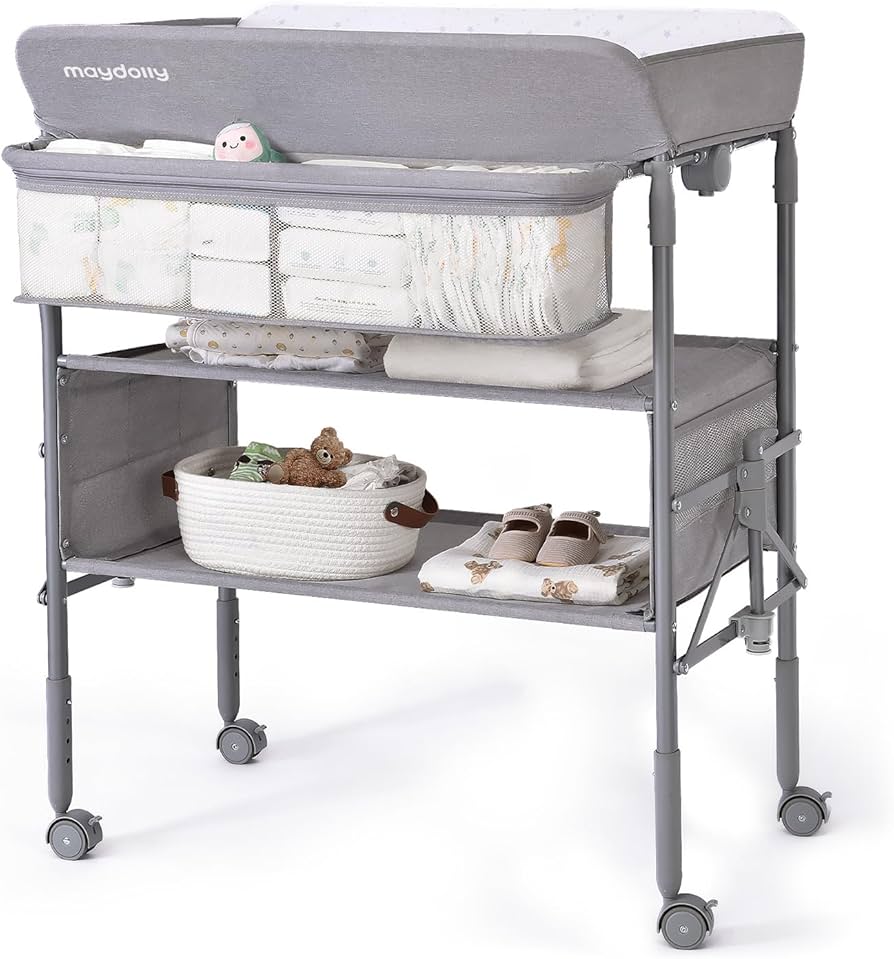 Amazon.co.jp: Maydolly オムツ交換台 オムツ換えテーブル 折り畳み