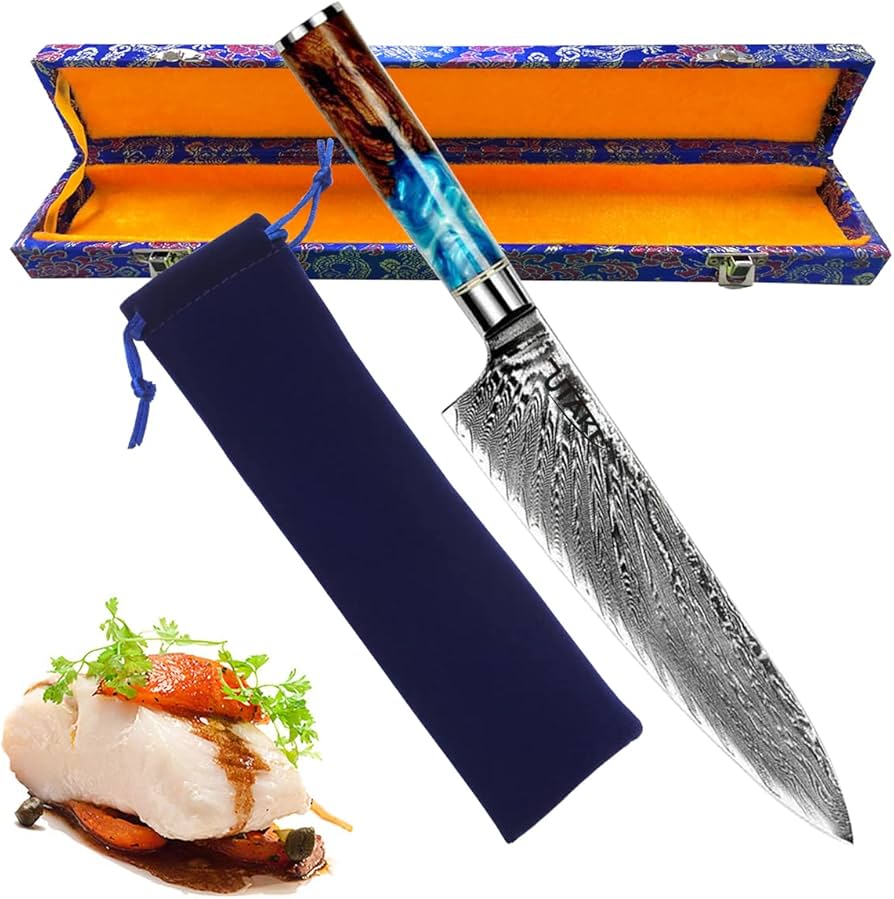 Amazon | Utaki 牛刀包丁 67層ダマスカス 195mm V金10号 シェフナイフ