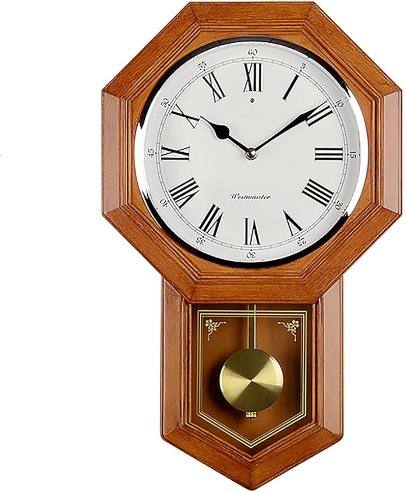 Amazon.co.jp: 振り子 柱時計，電波 振り子 壁時計，静音レトロ 壁掛け