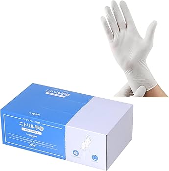 Amazon.co.jp: by Amazon ニトリル 手袋 ホワイト パウダーフリー L