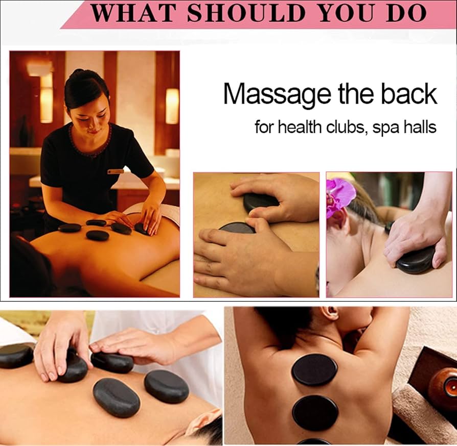 Amazon.co.jp: 16/22個ホットストーンマッサージ 暖房ボックス付き黒