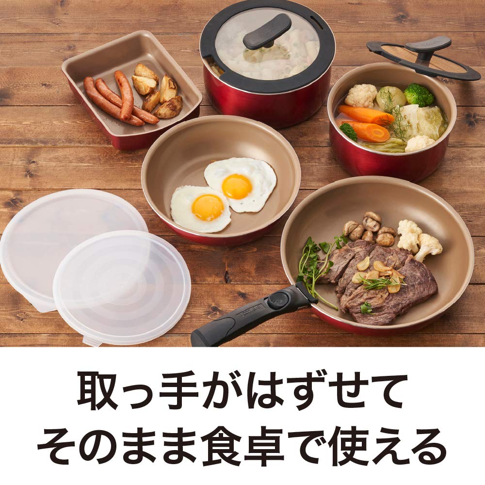 Amazon｜エバークック フライパンセット 10点セット 着脱式 IH対応