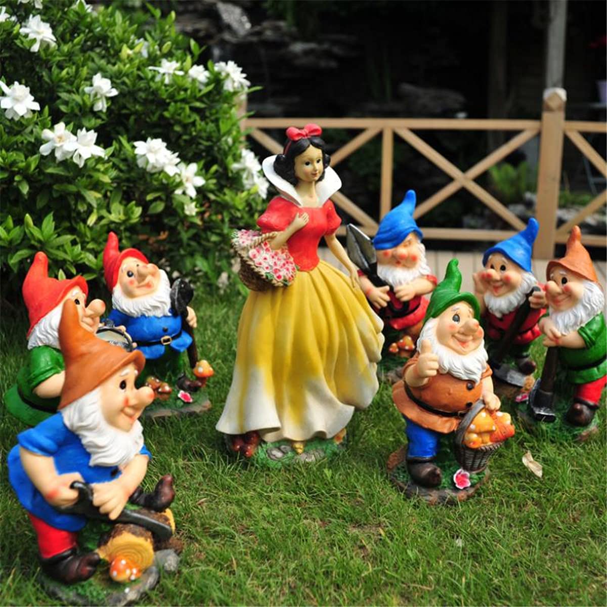 Amazon.co.jp: ZGPTX ヨーロッパ 樹脂 白雪姫 7人の小人 像