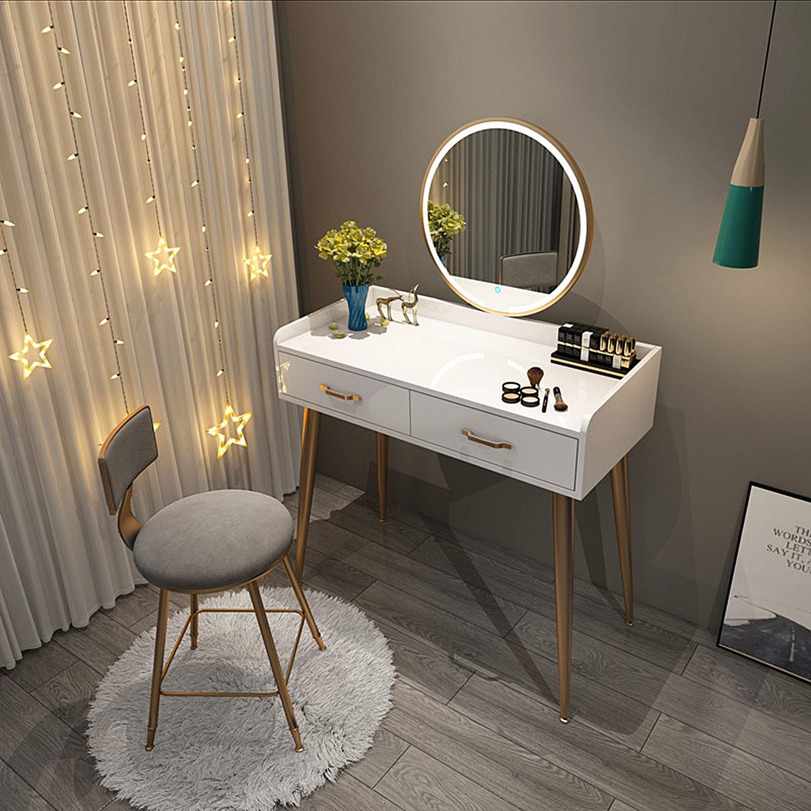 Amazon｜ドレッシングテーブル 洗面台 化粧台 3 色のタッチ スクリーン