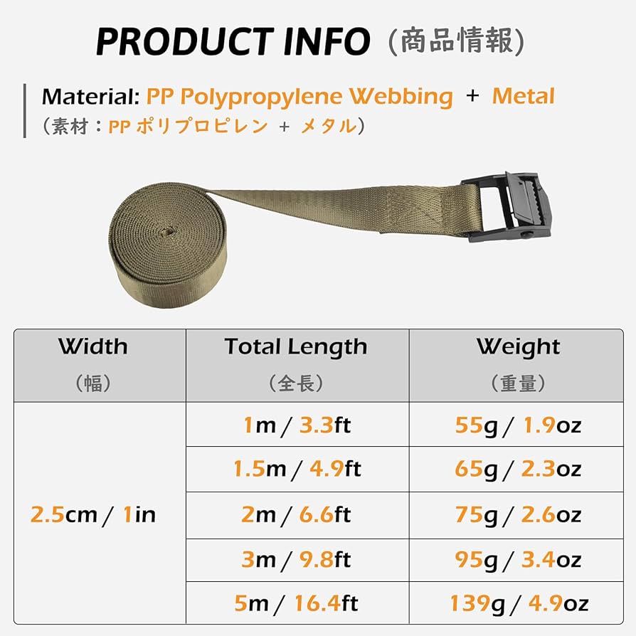 Amazon.co.jp: TRIWONDER 荷締めベルト ラッシングベルト 多用途 固定