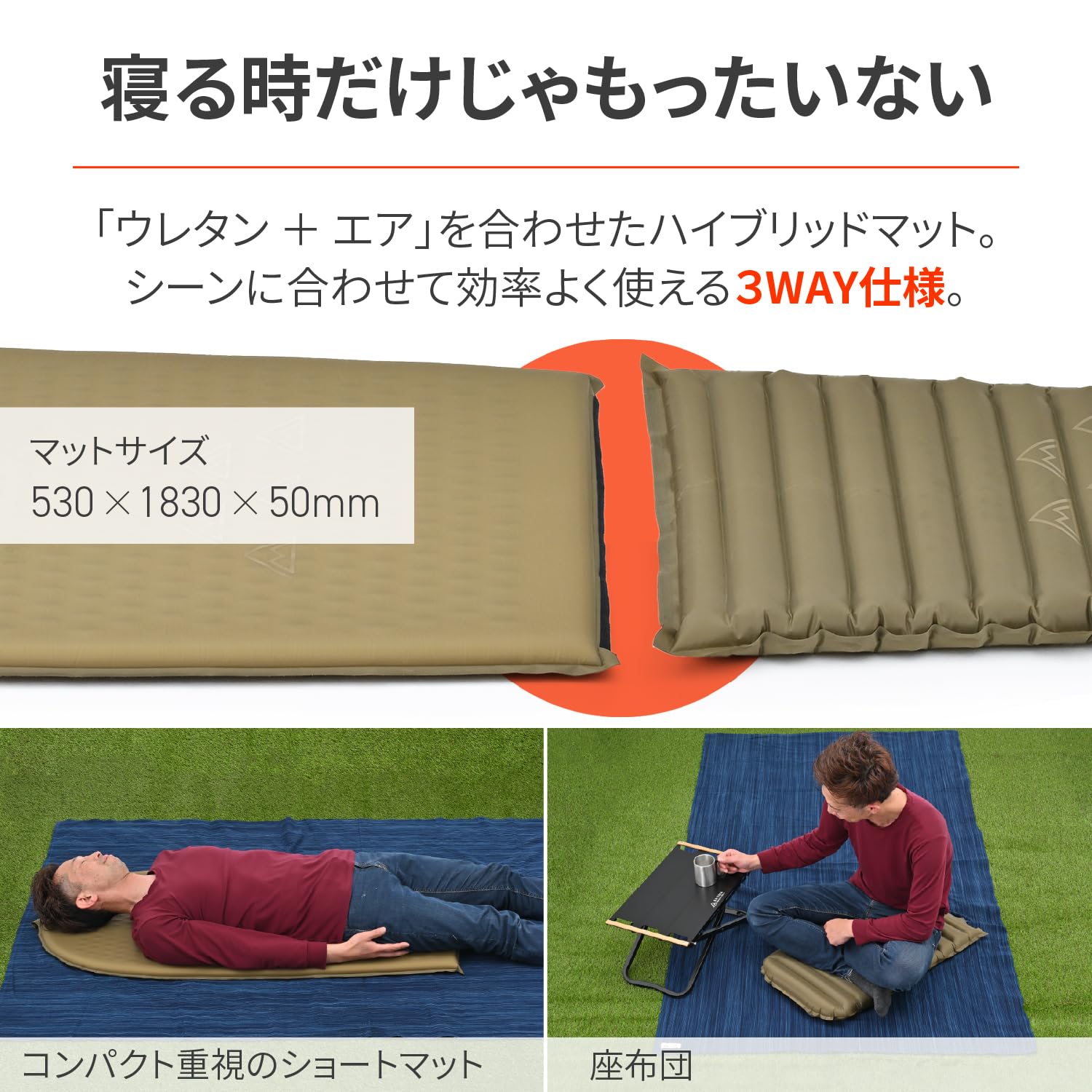 Amazon | デイトナ(Daytona) マット バイク 厚さ50mm 自動膨張 逆止弁