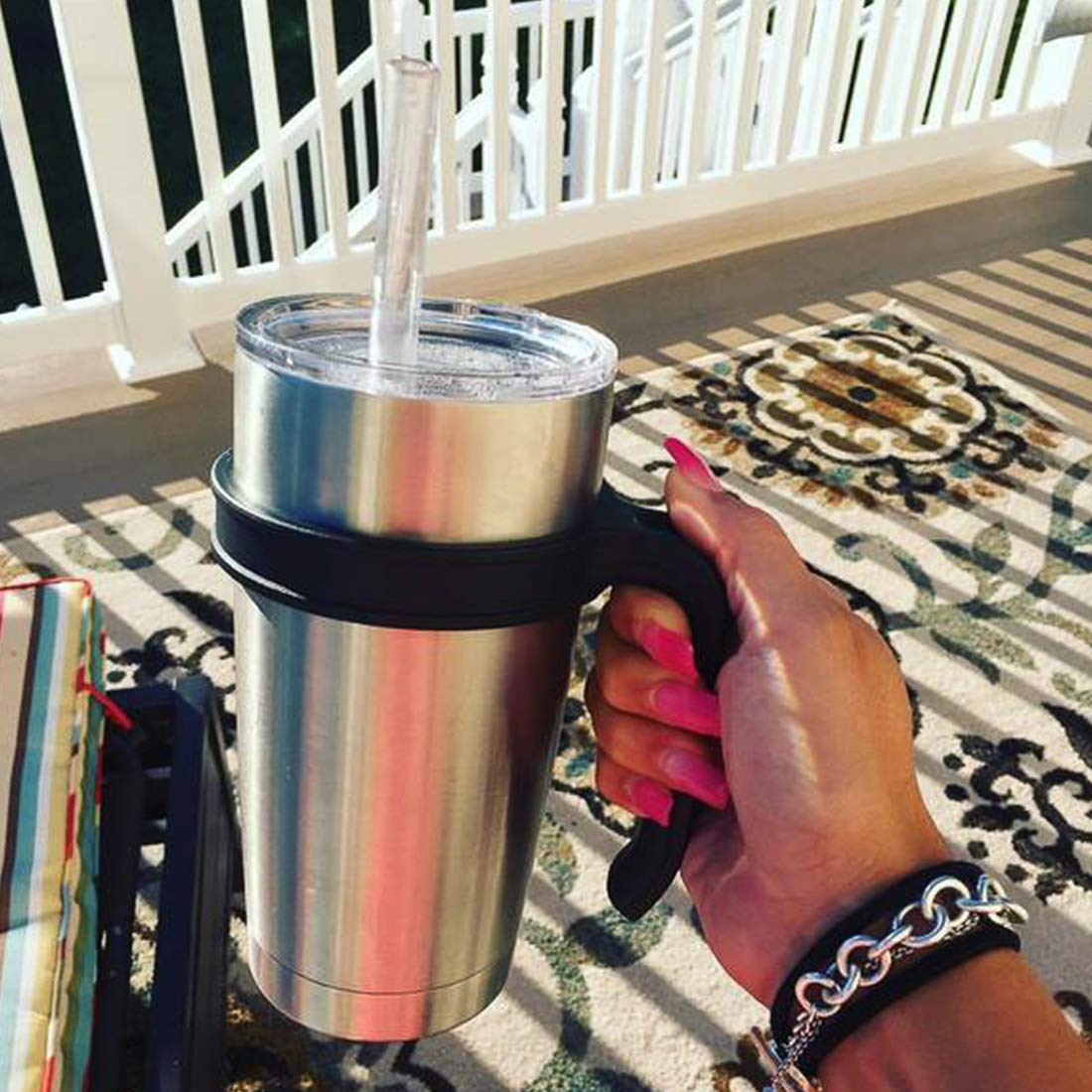 新品】YETI ランブラー タンブラー 30oz シルバー【ハンドル付き