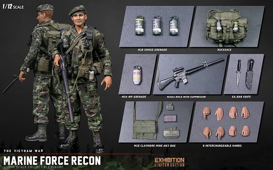 Amazon.co.jp: 1/12スケールミリタリーアクションフィギュア海兵隊偵察