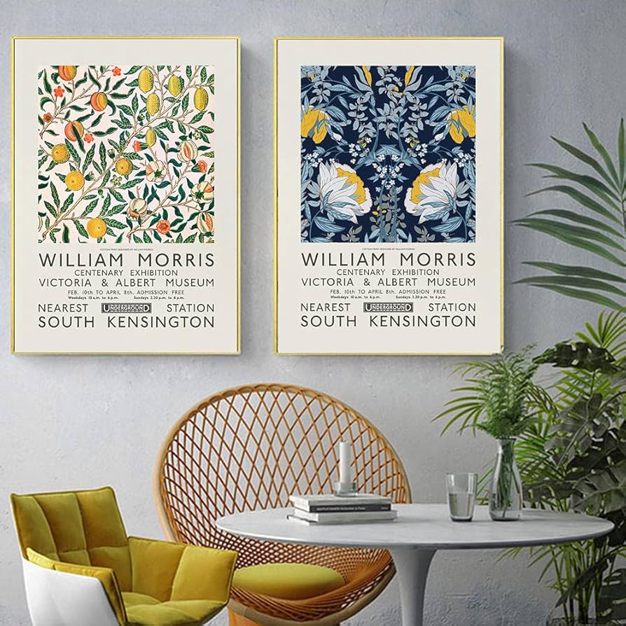 Amazon｜William Morris ウィリアムモリス ポスター 花 葉 キャンバス