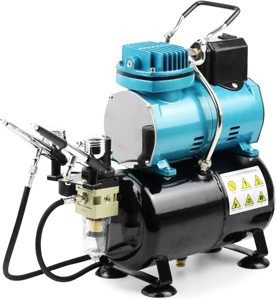 Amazon | Ausuc エアブラシ コンプレッサー セット 冷却ファン付