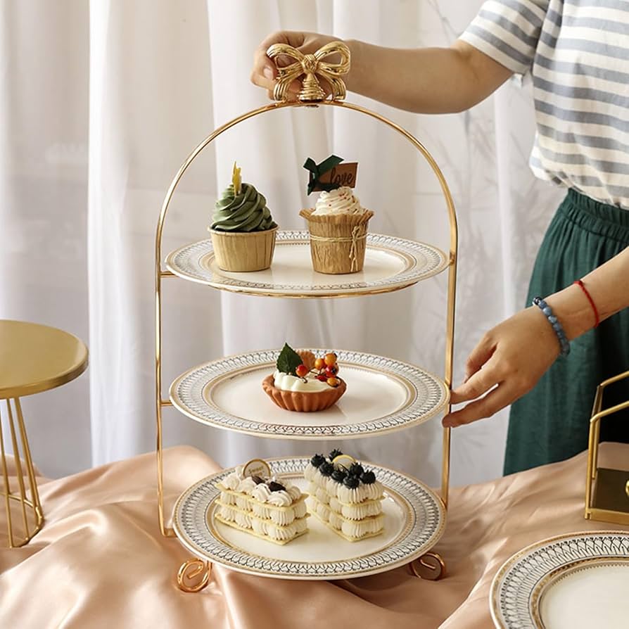 Amazon｜ケーキスタンド セラミック アフタヌーンティースタンド 2段3