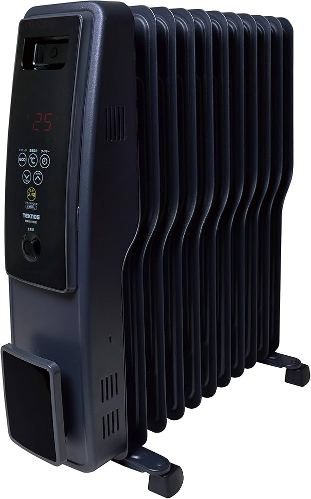 Amazon | テクノス オイルヒーター11枚フィン デジタル表示 黒艶消し