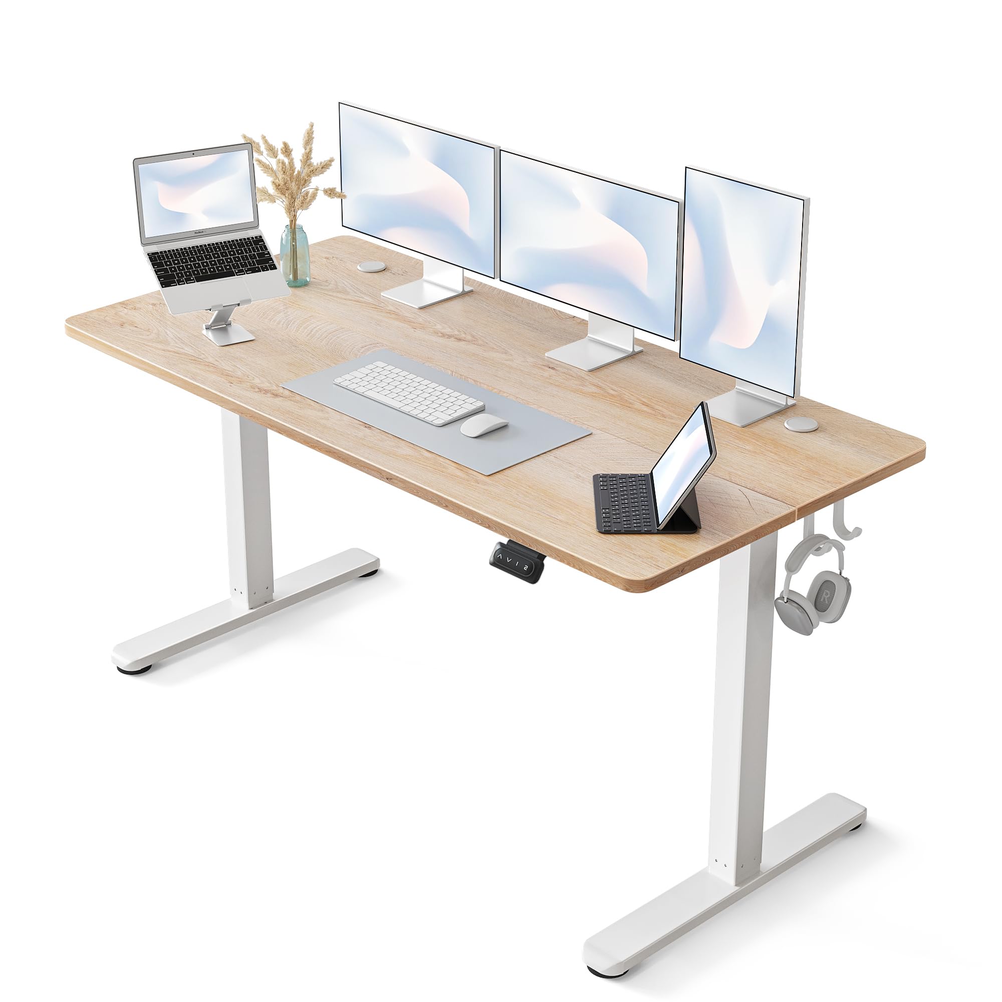 Amazon | FEZIBO 電動 昇降デスク スタンディングデスク 幅152cm 奥行