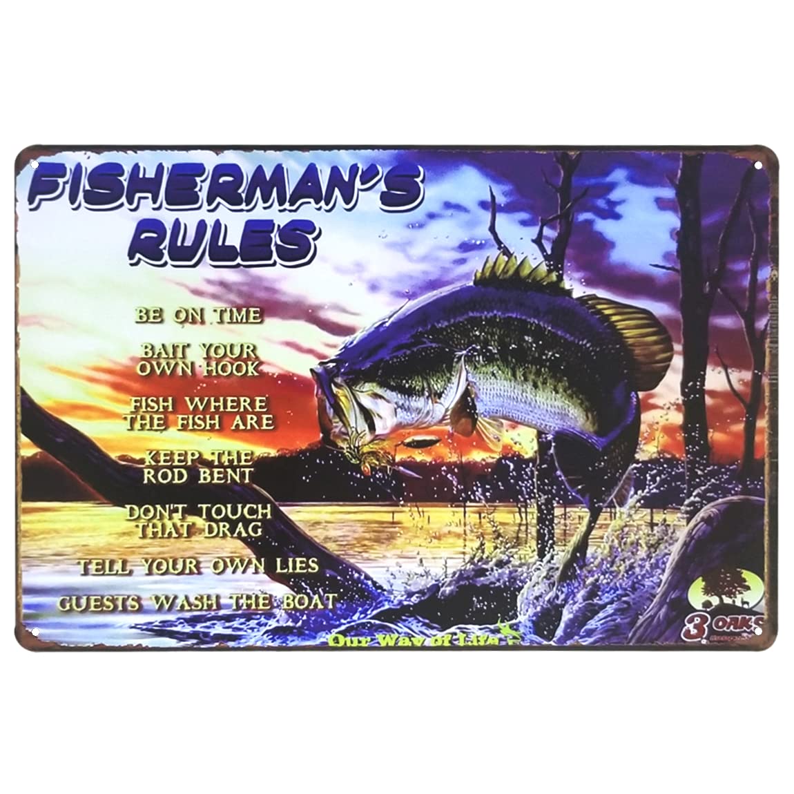Amazon.co.jp: [ファン] Fun! ブリキ看板 バス釣りfi ポスター
