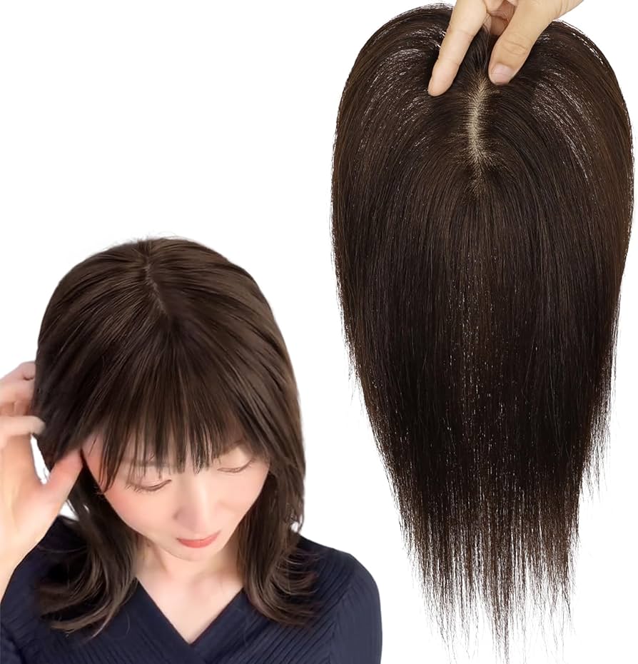 Amazon.co.jp: knnzk ヘアピース 人毛 部分ウィッグ 頭頂部 ポイント