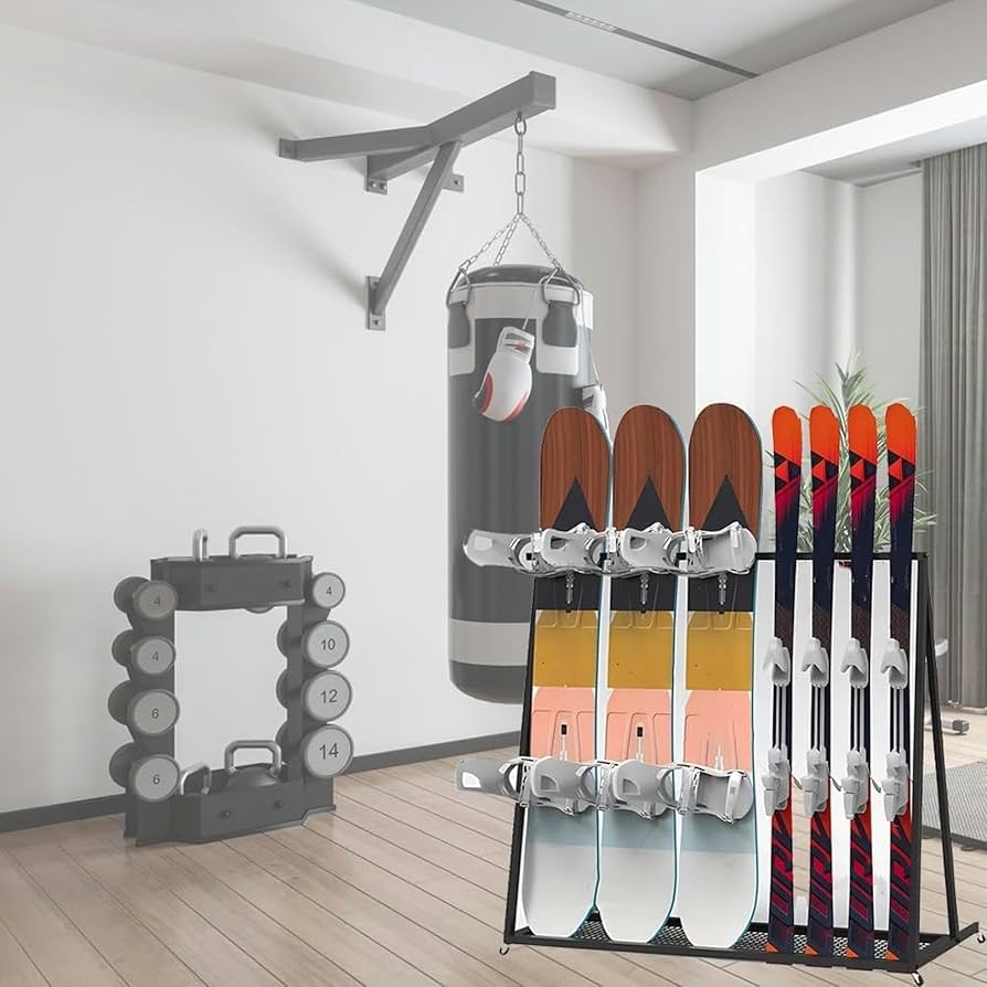 Amazon.co.jp: 金属製スノーボード収納ラック、スタンディングスキー