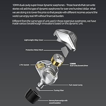 Amazon.com: KZ ZVX Dynamic Driver HiFi in Ear Headphones