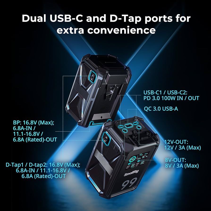 Amazon.com: SMALLRIG V Mount Battery, 99Wh / 6800mAh Dual D-TAP V