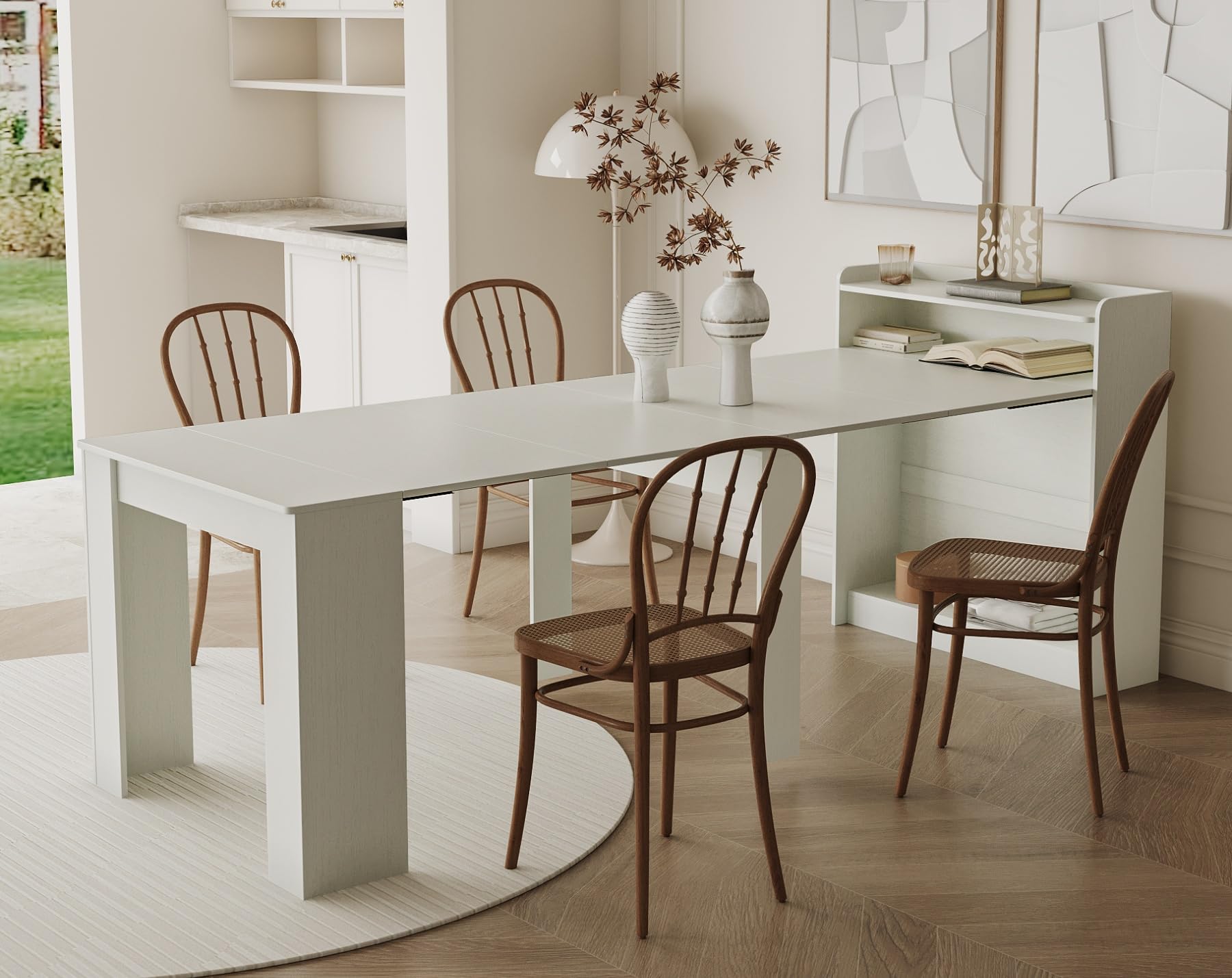 Amazon.com - KEIKI 30”-99”L Extendable Foldable Dining Room Table