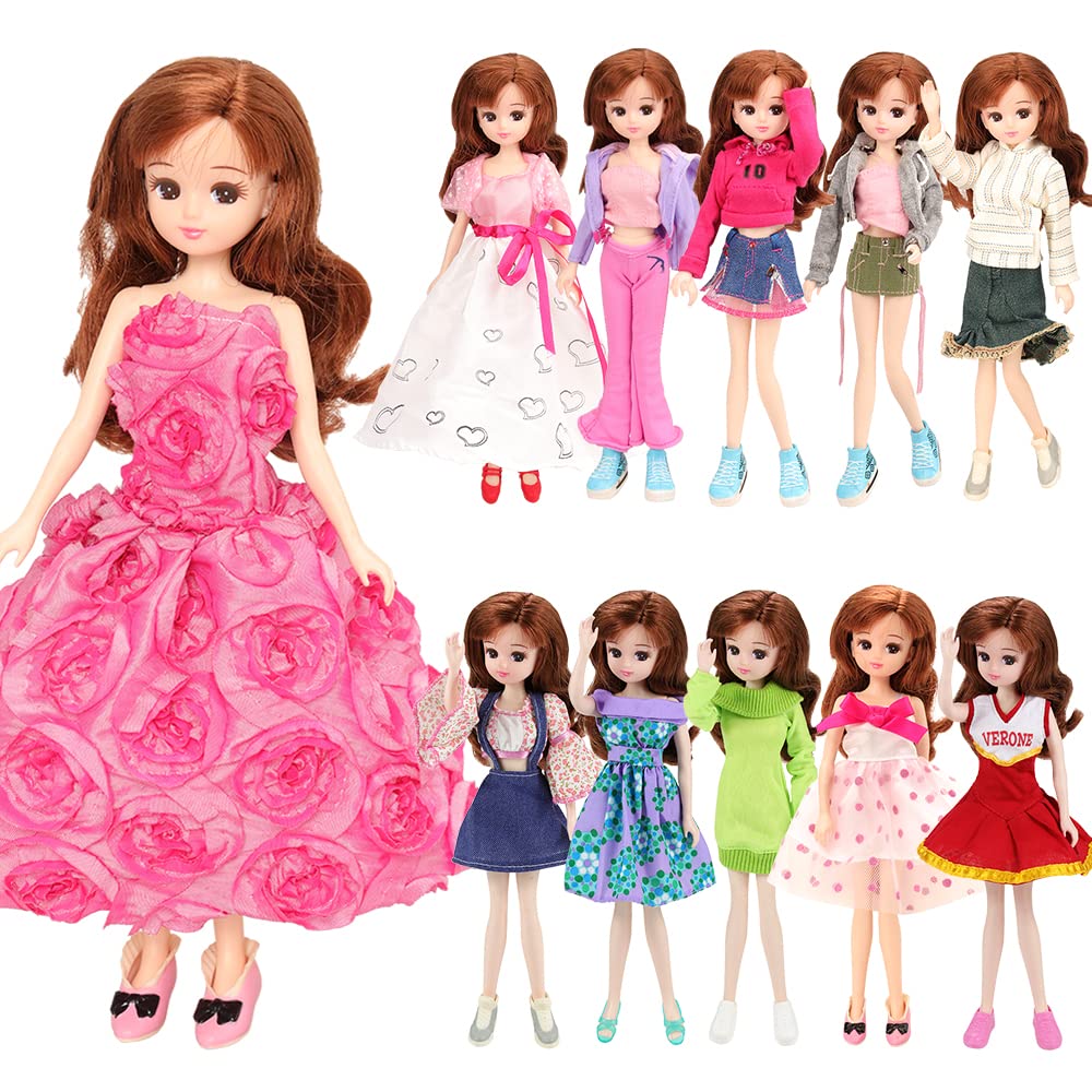 Amazon.co.jp: Barwa 22㎝人形用服 リカちゃん人形用ドレス ランダム5