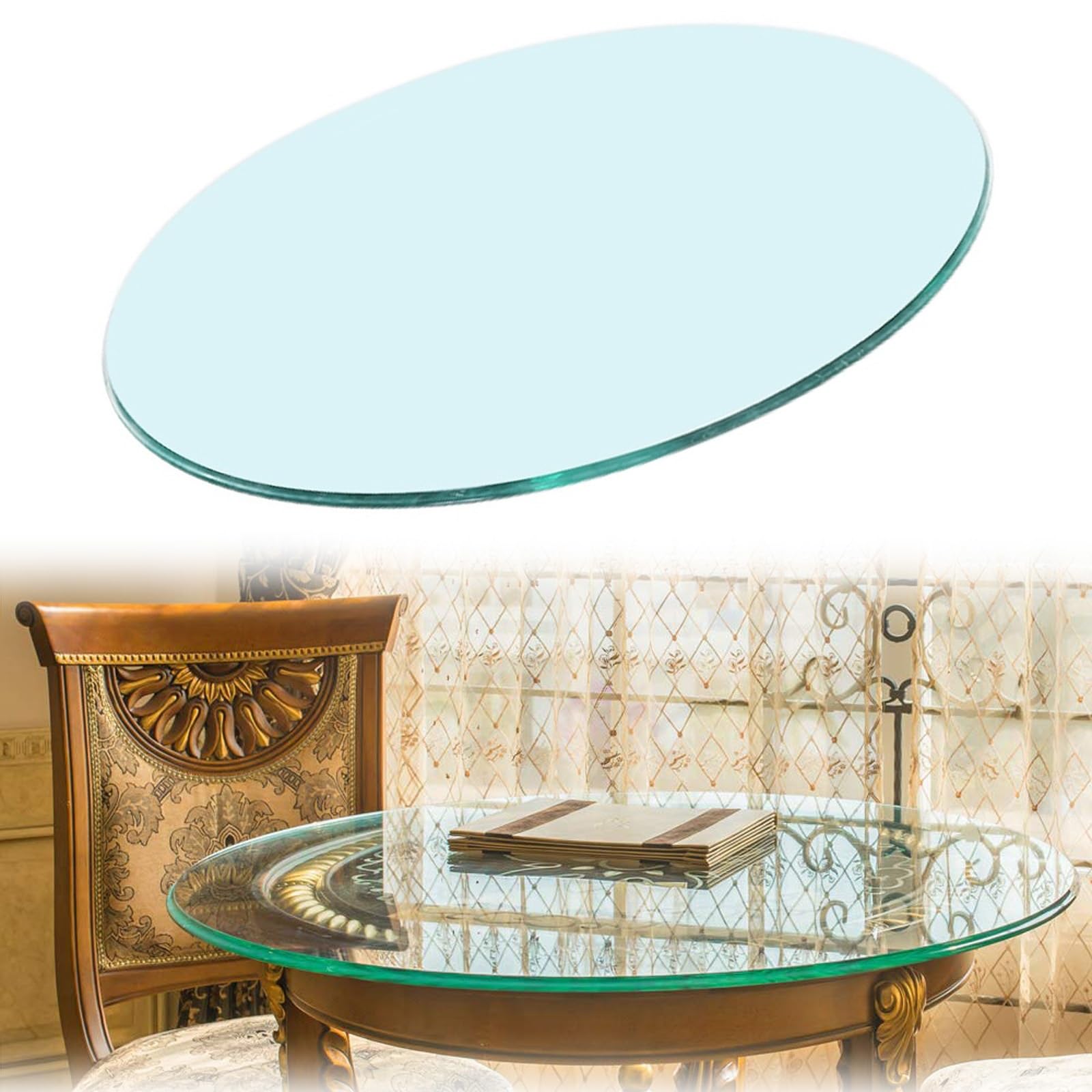 Amazon｜丸いテーブル 天板円形 円形透明ガラス 強化ガラス円形 ガラス