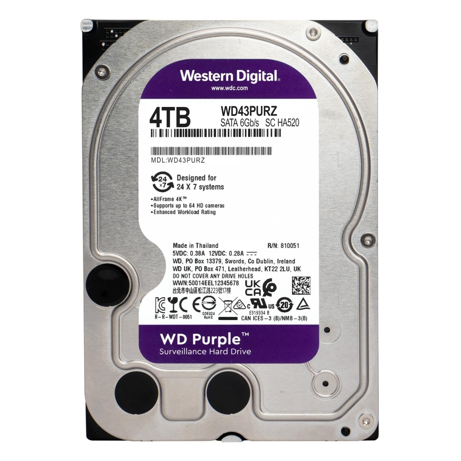 Amazon.com: Western Digital 4TB WD Purple Surveillance Internal