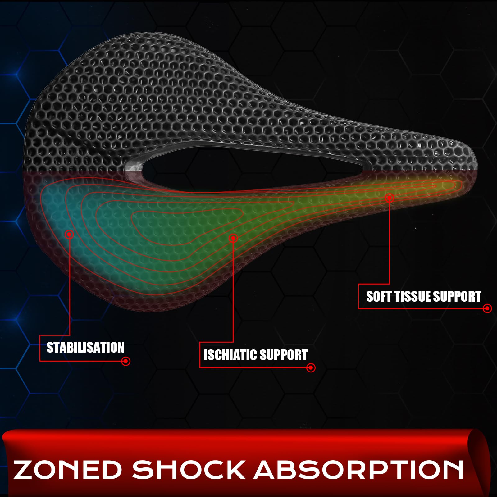 Amazon | BUCKLOS 3Dプリント自転車サドルバイクシート マウンテン