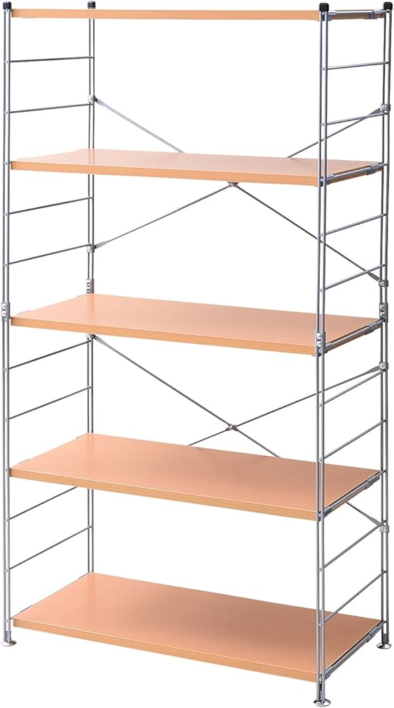 Amazon｜山善(YAMAZEN) スチールシェルフセット 木製棚板(幅86 奥行42