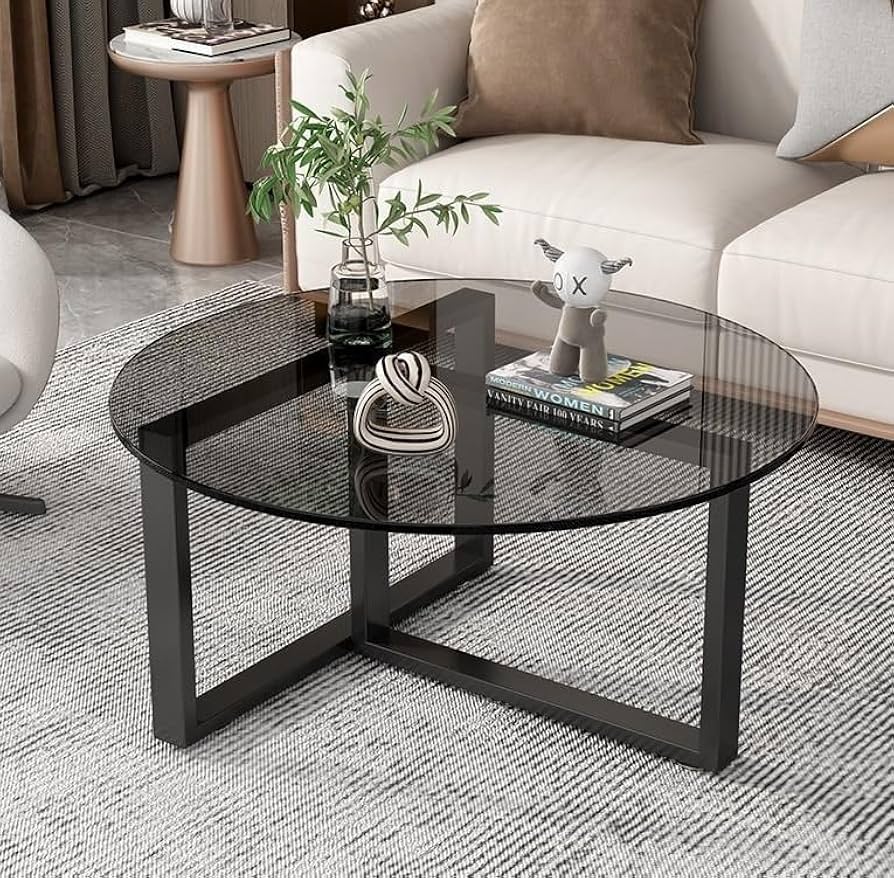 Amazon.co.jp: Catonlifer ローテーブル ガラスコーヒーテーブル