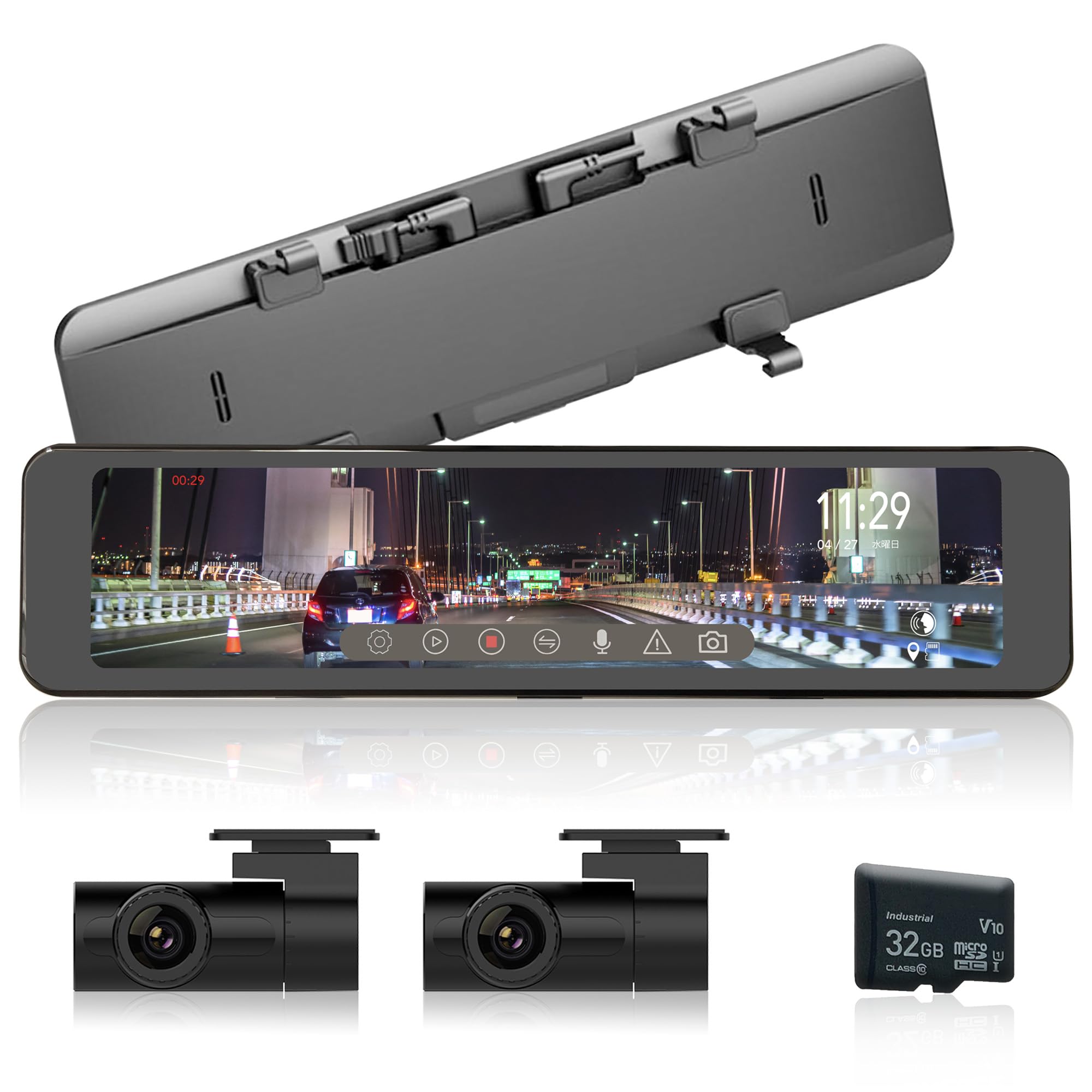 Amazon.co.jp: KEIYO【ドライブレコーダー ミラー型】 前後2カメラ