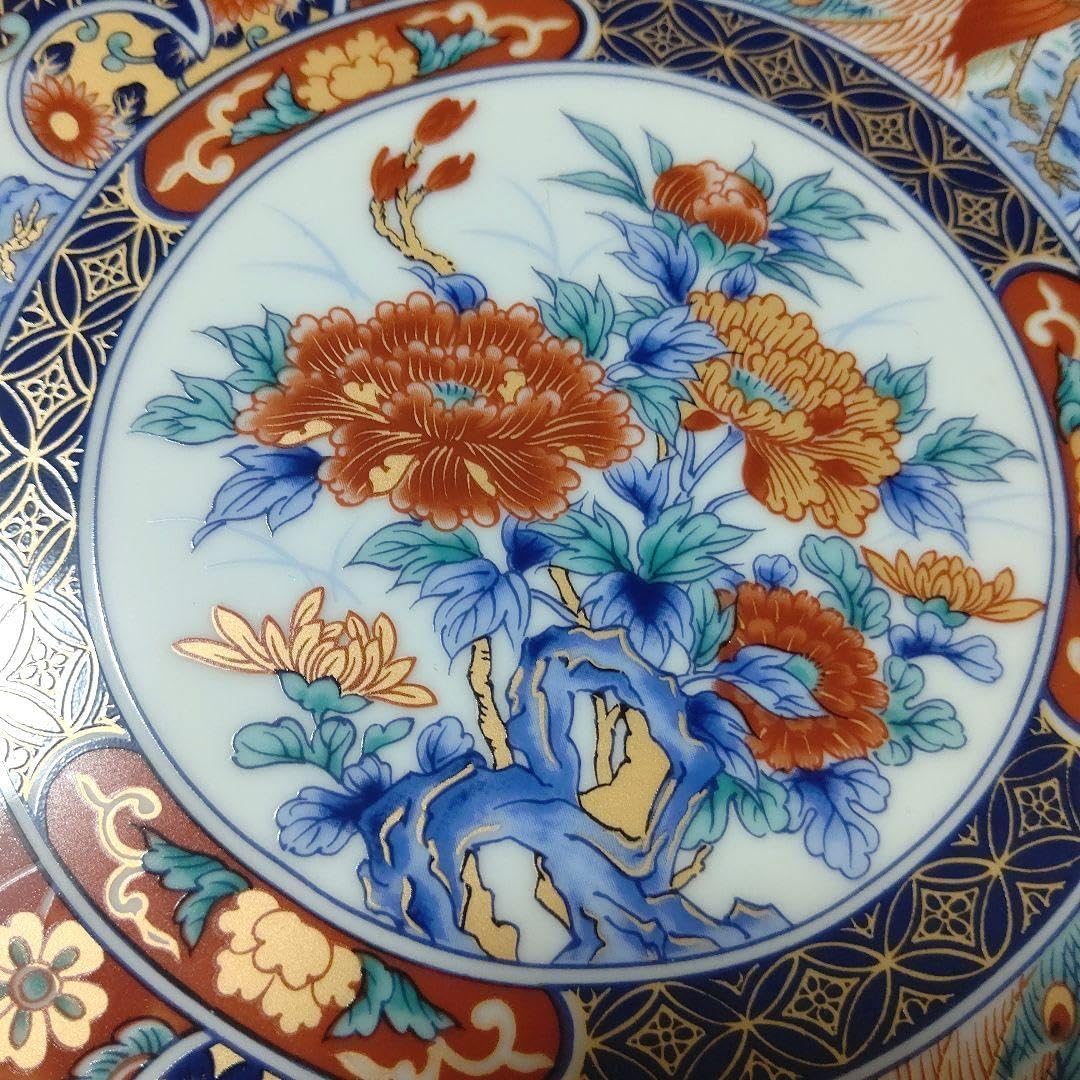 有田焼 伊万里焼 色鮮やかな孔雀模様の陶器皿 有田焼 伊万里焼 色鮮やか