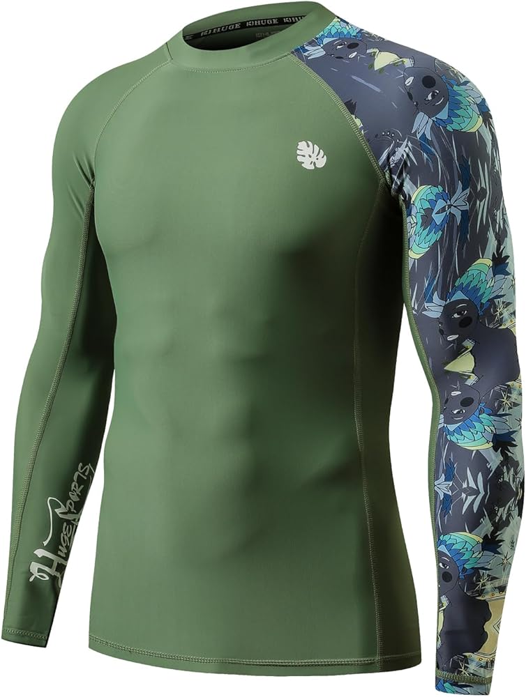 Amazon.com: HUGE SPORTS Men's Rash Guard Long Sleeves UPF 50+ UV