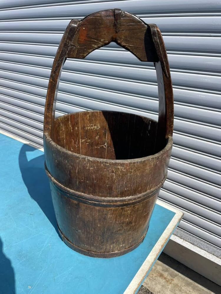 Amazon.co.jp: 水汲み桶英国？中国？アンティーク木桶古道具古民具