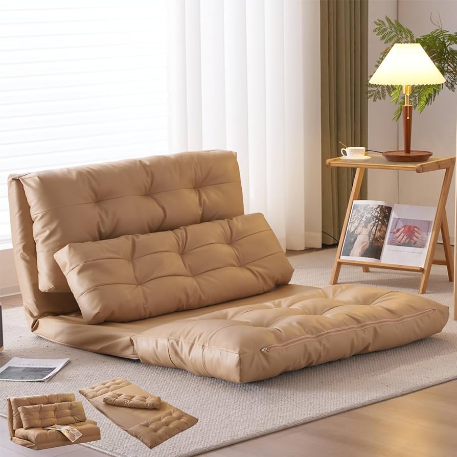 Amazon｜Kozomyer ソファ ソファーベッド レザー皮革/ワッフル織生地