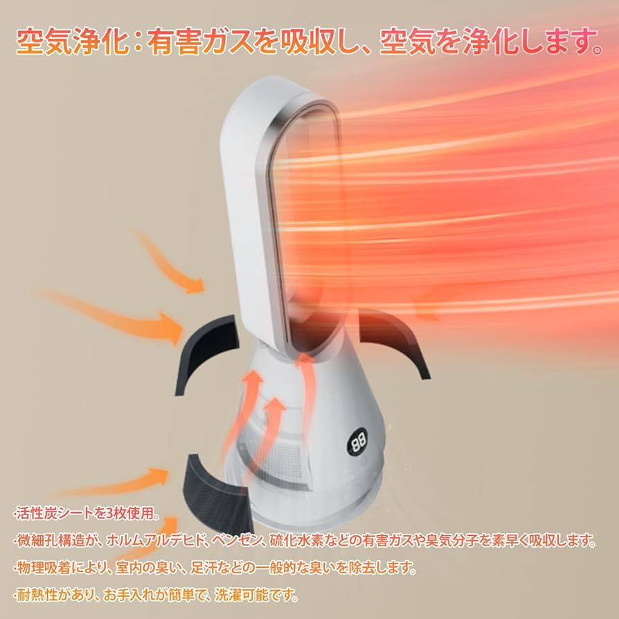 Amazon | セラミックタワーファンヒーター【2025革新冷暖兼用・1台6役