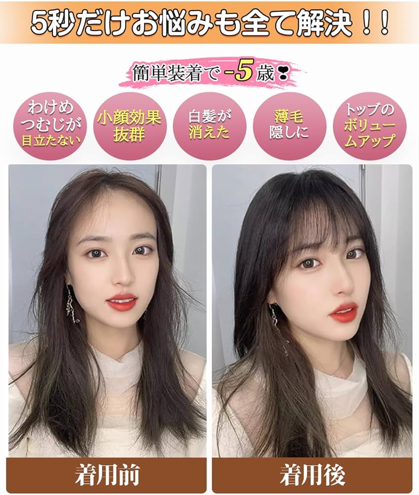 Amazon.co.jp: Knnzk ヘアピース 人毛 部分ウィッグ 総手植え 黒 頭