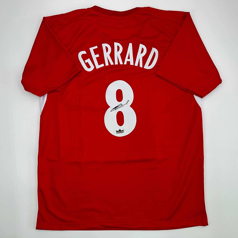Facsimile Autographed Steven Gerrard Liverpool FC Red Reprint