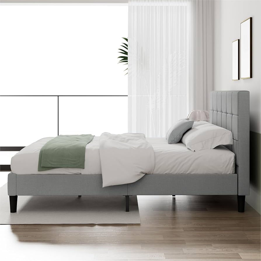 Amazon.co.jp: ZINUS Lottie ベッドフレーム ファブリック クイーン