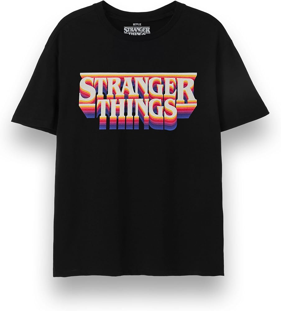 Amazon.com: Stranger Things Mens T-Shirt | Adults Retro Logo Short