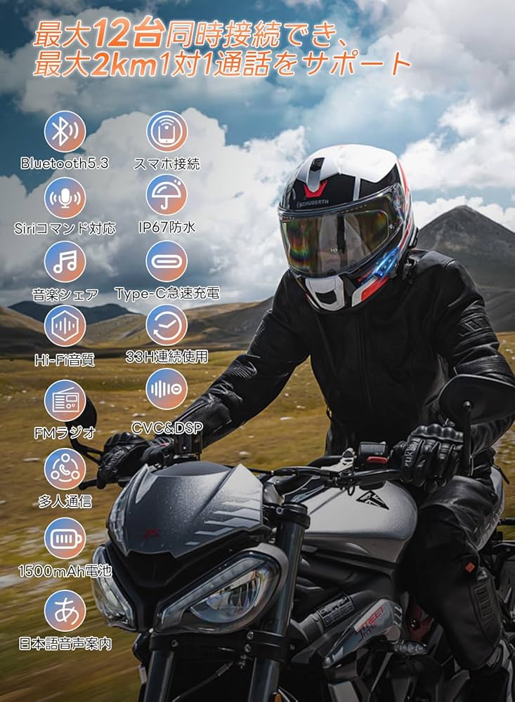 Amazon.co.jp: Nobelbird バイク インカム 【2024年最先端Bluetooth5.3