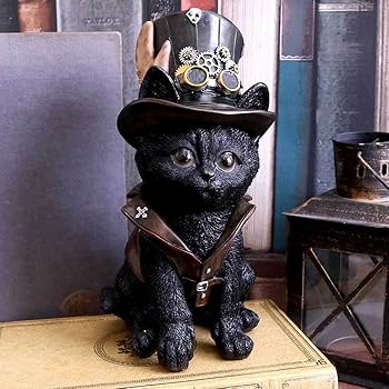Amazon.com: Nemesis Now Cogsmith's Steampunk Cat Adorable Black