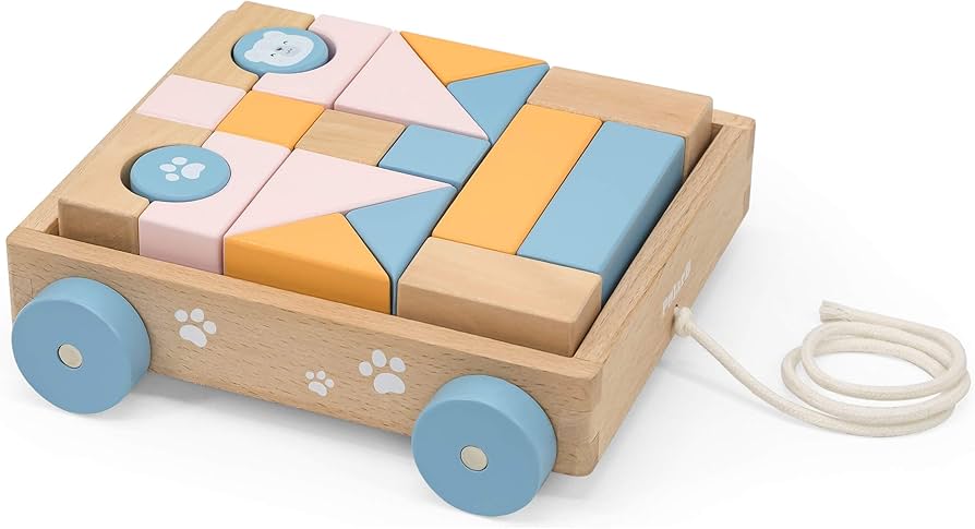 Amazon.co.jp: PolarB ポーラービー つみきワゴン 木製玩具 積み木