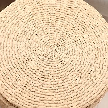 Amazon｜GriMeiスツール 収納 オットマン 籐編み座椅子 足置き 木製