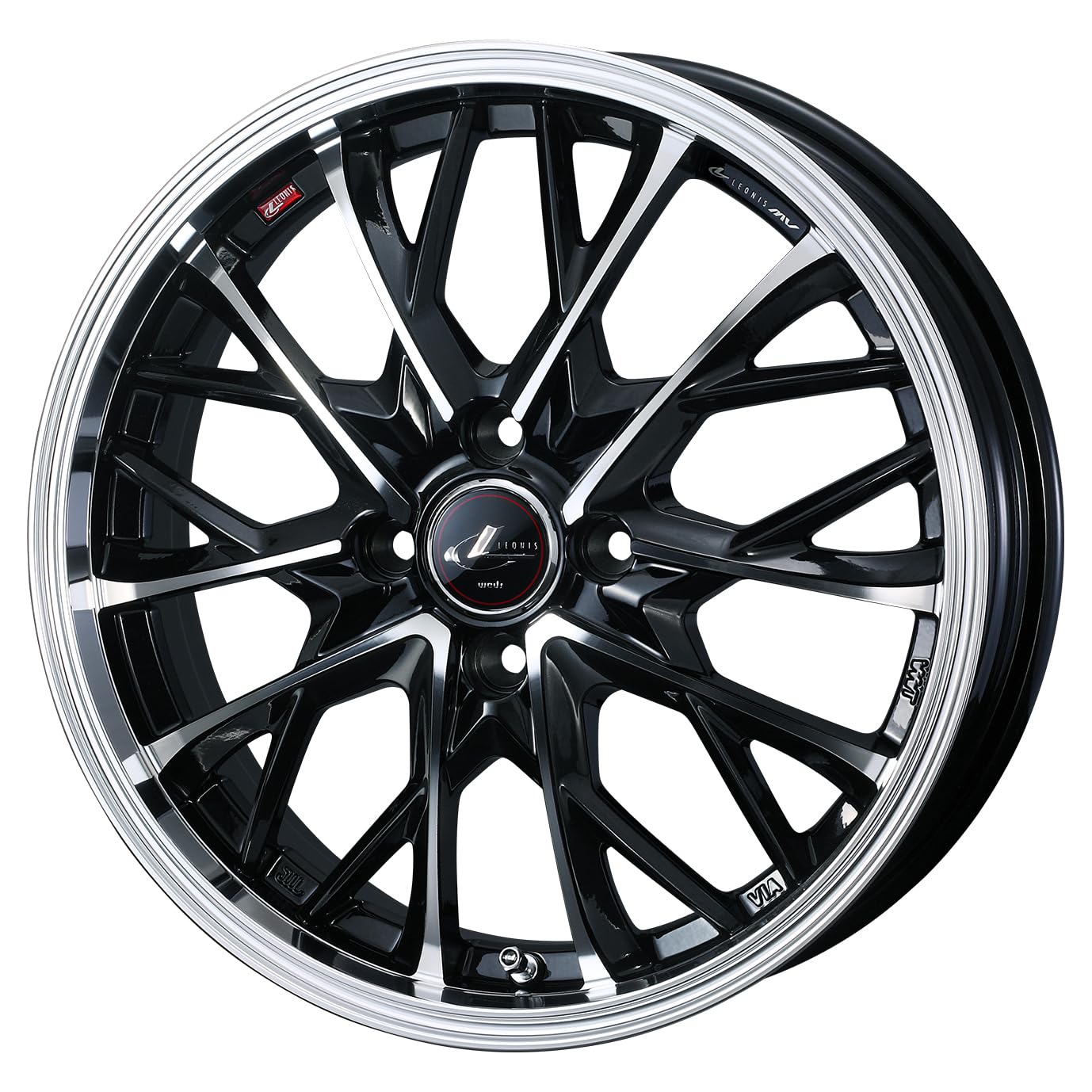 Amazon.co.jp: Weds LEONIS MV 15インチ 4H PCD100 5.5J +43 PBMC