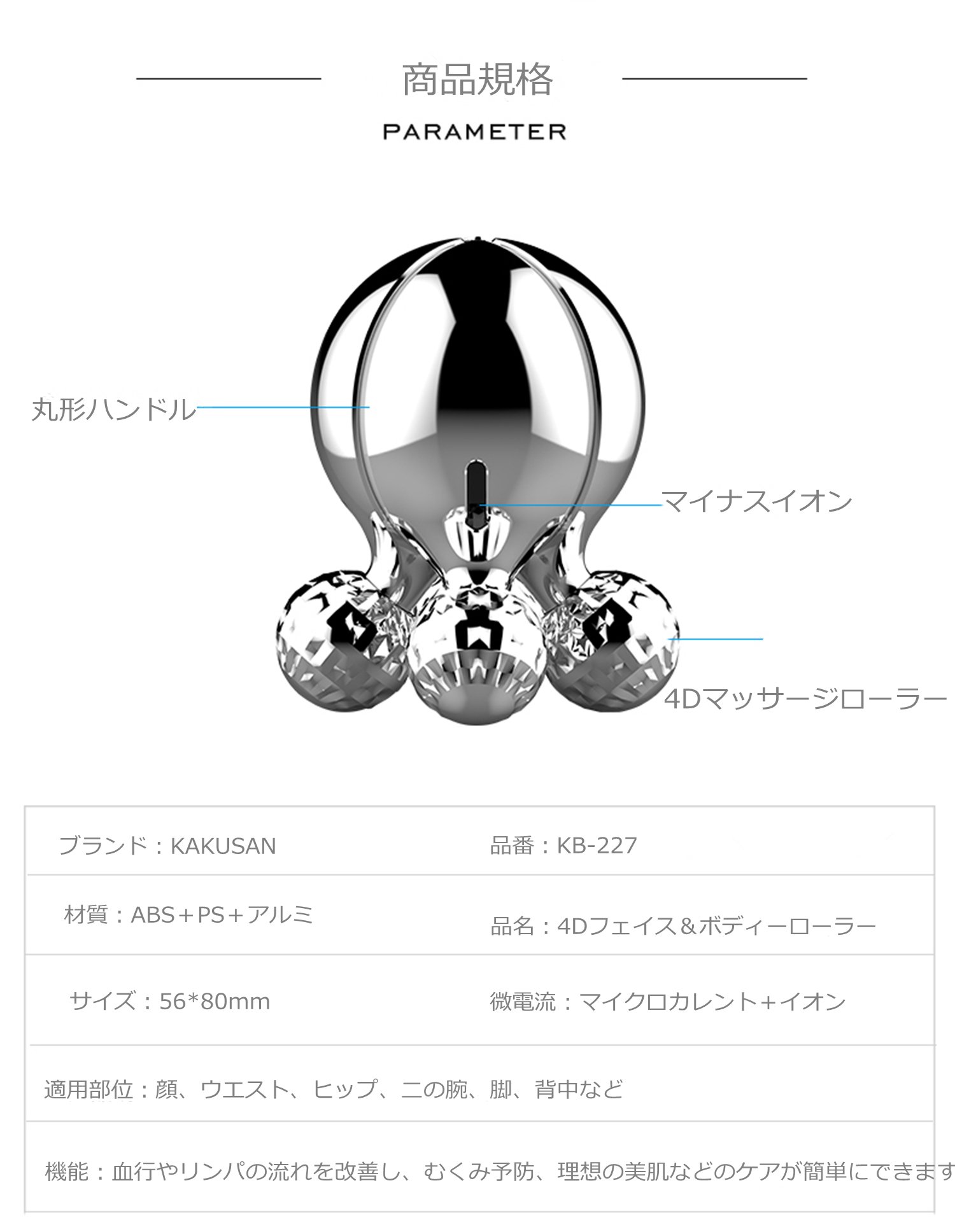 Amazon.co.jp: KAKUSAN ボディー ＆フェイスマッサージ ローラー4D