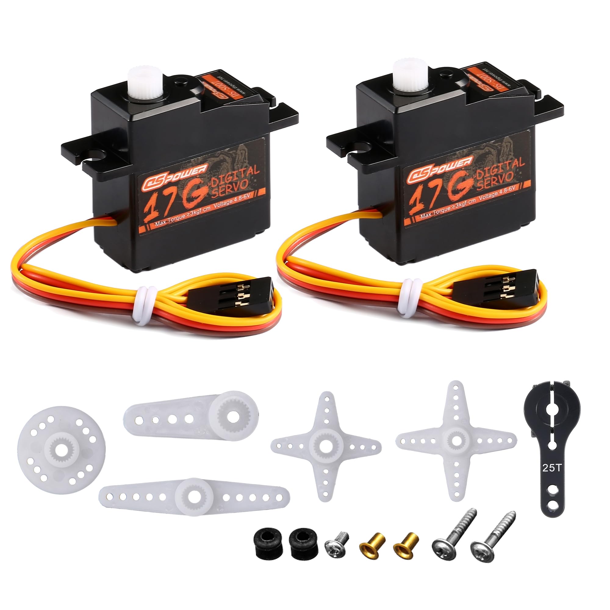 Amazon.com: DSPOWER 2PCS 17G RC Micro Servo, Waterproof RC Mini