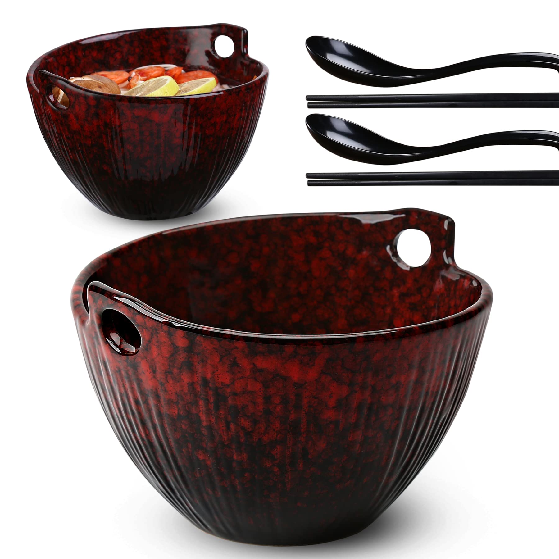 Amazon.com: JH JIEMEI HOME Ramen Bowl with Chopsticks and Spoons