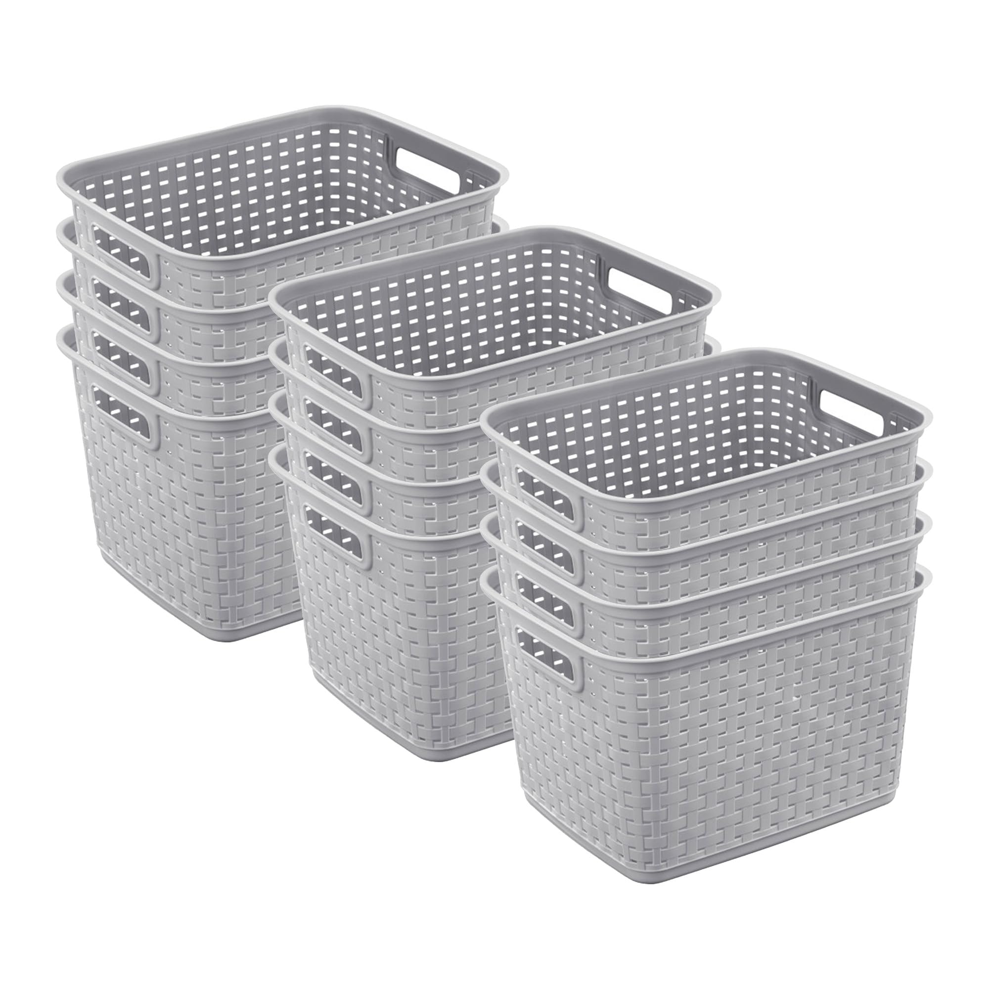 Amazon.com: Sterilite 12-Pack Tall Weave Basket, Wicker-Style